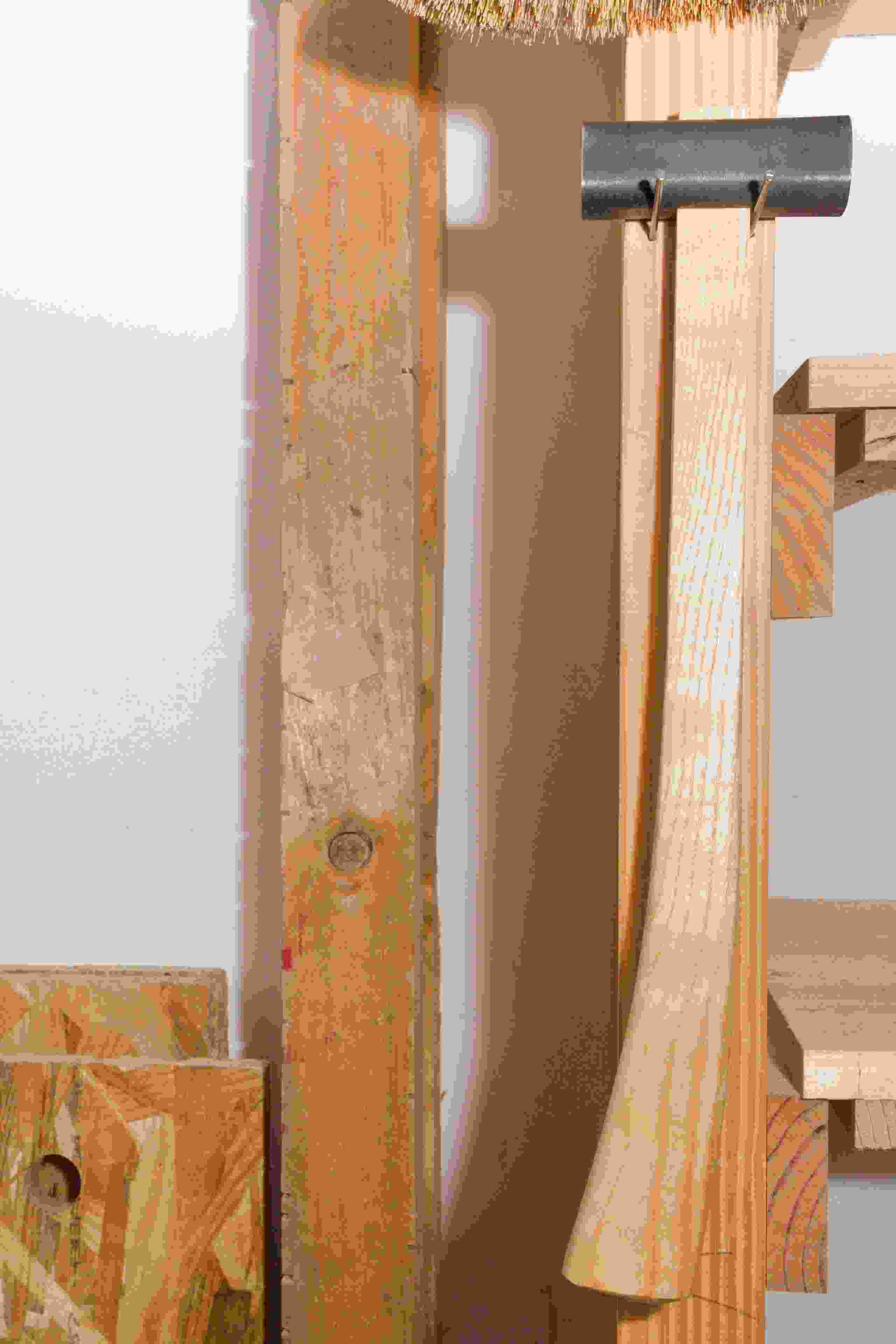 hammer hanging on tool shelf